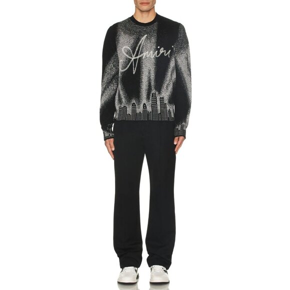 Amiri Spotlight Crewneck in Black Medium New Mens Wool Knit Sweater - Picture 5 of 15